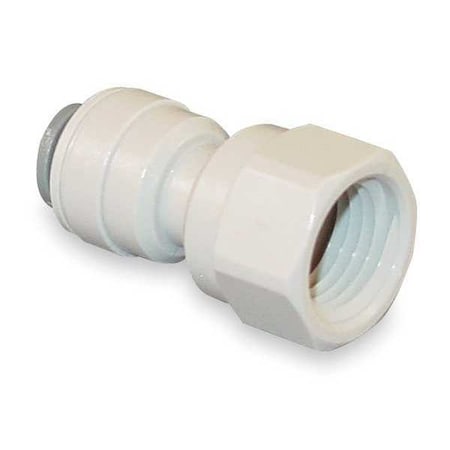 Push-Fit Adapter Fitting, 3/8 in Tube Size, Acetal, Gray, 10 PK