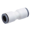 Push-Fit Union Fitting, 3/8 in Tube Size, Bio-Based Nylon, White, 10 PK
