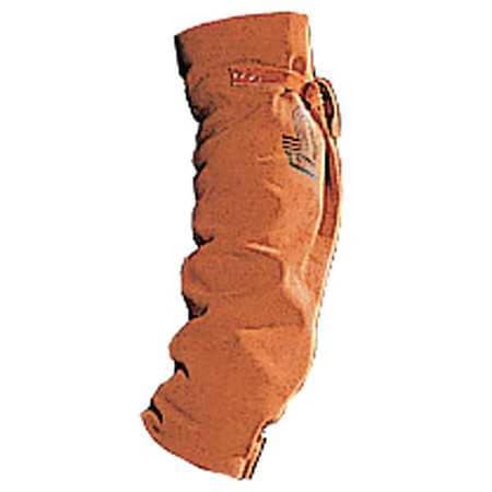 Flame-Resistant Sleeve, Leather, 23 in Length, Brown, Open Top, Snap Cuff Cuff