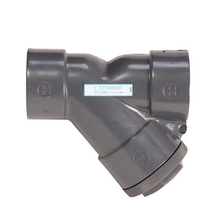 Y Strainer, 1-1/4" Pipe, socket, Clear PVC, 150 psi