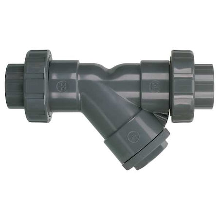 Y Strainer, 1/2" Pipe, Threaded, PVC, 150 psi