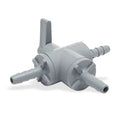 Manual 3-Way Ball Valve,1/4",PVC