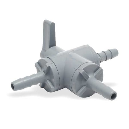 Manual 3-Way Ball Valve,3/8",PVC