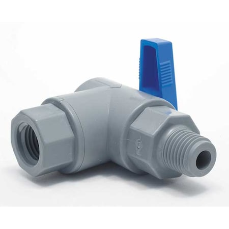 1/4" FNPT x MNPT PVC Ball Valve Angle