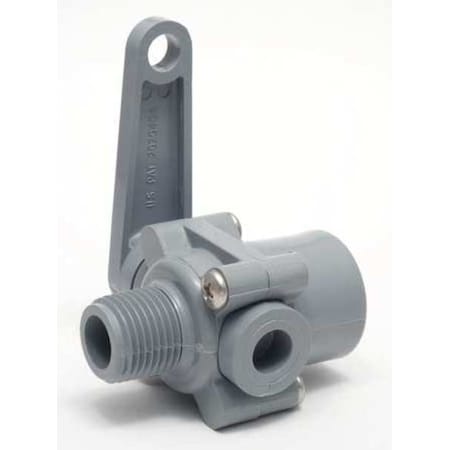 1/2" FNPT x MNPT PVC Ball Valve Inline, Handle Type: Lever