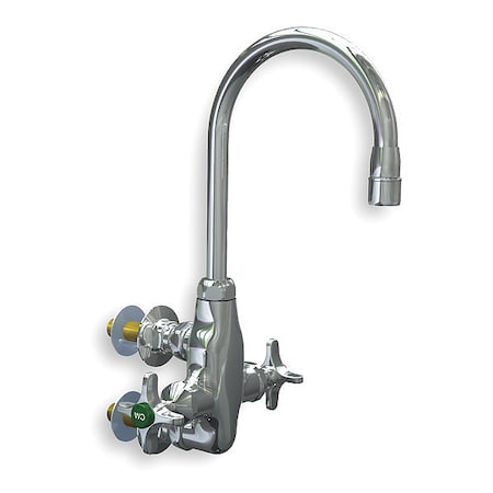 Manual Laboratory Faucet, 3" Mount, Chrome 2 Hole