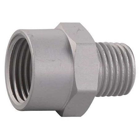 Pipe Bushing,Alum,1/4 (M)NPTx3/8 (F)NPT