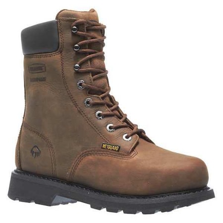 Men's 8-Inch Work Boot, 5 1/2 M, Steel Toe, 8 in H, Brown, W05680