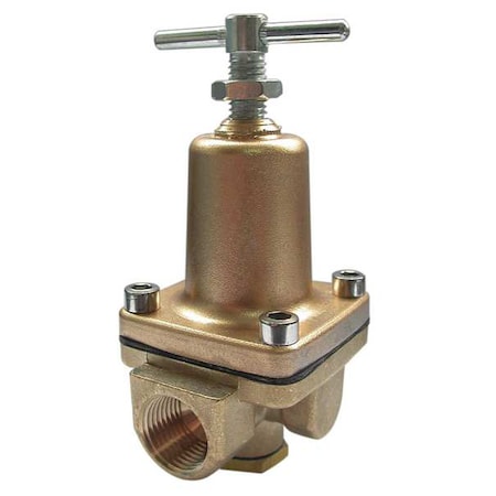 Pressure Regulator, Brass, 300 psi, Length: 2-1/8"
