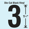 NumberLabel,Vinyl,1-1/2inH,7/8inW,PK10