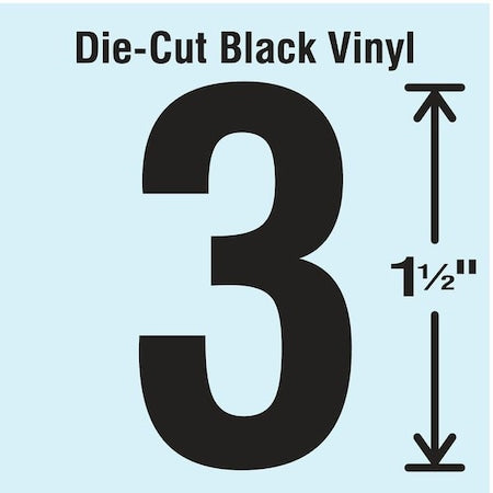 NumberLabel,Vinyl,1-1/2inH,7/8inW,PK10