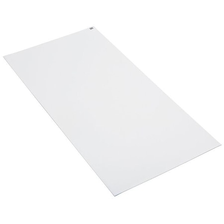 Tacky Floor Mat, 24 in Wide x 36 in Long, 2 mil Thickness, Polyethylene, White, PK4