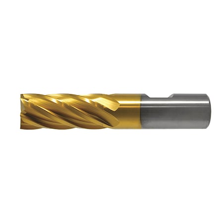 4-Flute Cobalt 8% Square Single End Multi-Flute CenterCut CTD HGC-4C-TN TiN 1/4x3/8x1-3/4x3-9/16