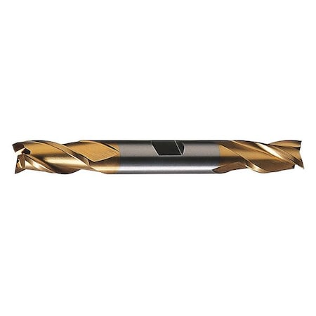 3-Flute HSS Center Cutting Square Double End Mill Cleveland HD-3-TN TiN 7/16x1/2x1x4-1/8
