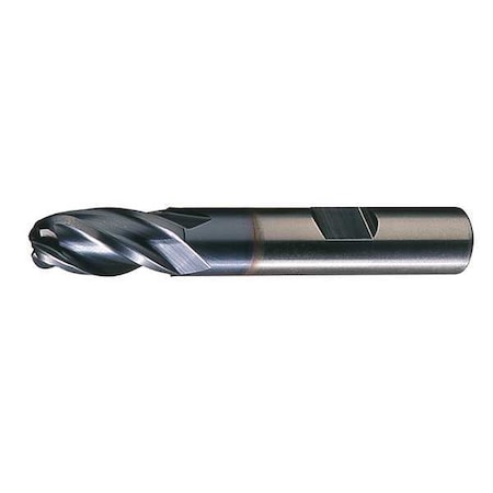4-Flute HSS Ball Nose Single End MIll Cleveland HG-4B-TC TiCN 1/4x3/8x1-3/4x3-9/16