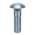 Carriage Bolt, Square Neck, 3/8"-16, 4 in L, Steel, Grade 2, Hot Dipped Galvanized, 25 PK