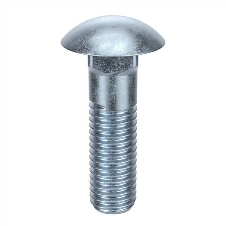 Carriage Bolt, Square Neck, 3/8"-16, 4 in L, Steel, Grade 2, Hot Dipped Galvanized, 25 PK