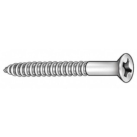 Wood Screw, #6, 5/8 in, Zinc Plated Steel Flat Head Phillips Drive, 100 PK