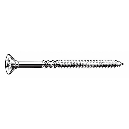 Wood Screw, #8, 1 in, Zinc Plated Steel Flat Head Phillips Drive, 200 PK