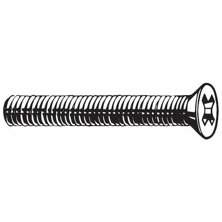 1/4"-20 x 3/8 in Phillips Flat Machine Screw, Plain 18-8 Stainless Steel, 50 PK