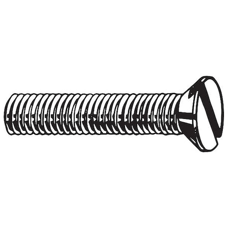 #10-24 x 3/8 in Slotted Flat Machine Screw, Plain Brass, 50 PK