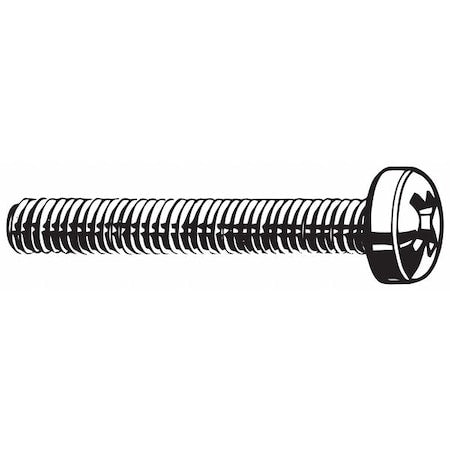 M8-1.25 x 35 mm Phillips Fillister Machine Screw, Plain 18-8 Stainless Steel, 25 PK