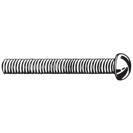 #8-32 x 5/8 in Slotted Round Machine Screw, Zinc Plated Steel, 100 PK