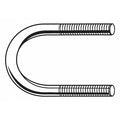 Round U-Bolt, 3/8"-16, 2 1/2 in W, 3 1/8 in H, Zinc Plated Steel, 10 PK