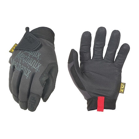 Mechanics Gloves, Polyester, Spandex Back, Not Tested Abrasion Level, Black/Gray, 9