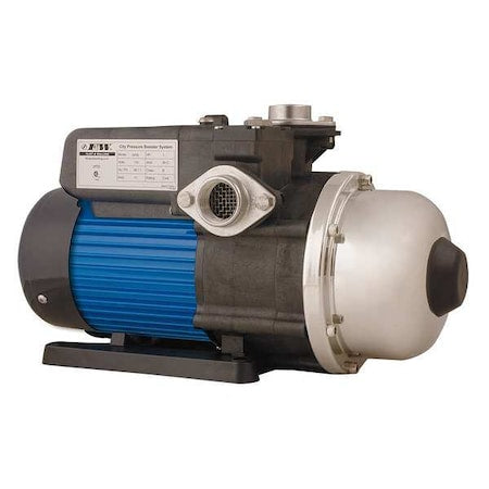 Booster Pump, 1/2 hp, 115V AC, 1 Phase, 1 in NPT Inlet Size, 2 Stage, 120 psi Max Pressure
