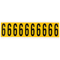 Number Label, 6, 2-1/4in.Hx7/8in.W, Vinyl