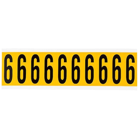 Number Label, 6, 2-1/4in.Hx7/8in.W, Vinyl