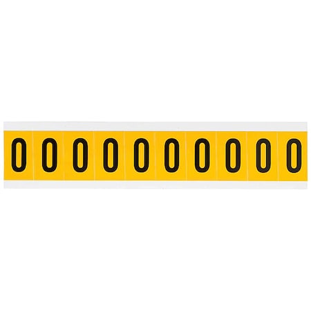 Number Label, 0, 1-1/2in.Hx7/8in.W
