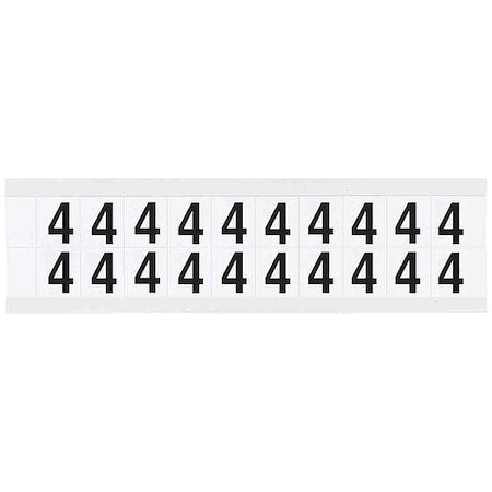 Number Label, 4, 3/4in.Hx21/32in.W, Vinyl