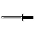 Blind Rivet, Dome Head, 1/8 in Dia., 39/64 in L, Aluminum Body, 500 PK