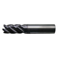 5-Flute Carbide High-Perf Square Single End Mill for Ferrous Matl CTD CEM-V2-5R Bright 3/8x3/8x2x4