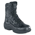 Men's Leather/Fabric Upper, Rubber Outsole, Plain Toe, Side Zipper, Black, 10 W