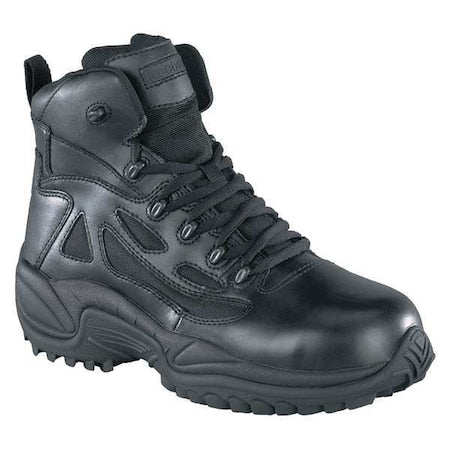 Men's Leather/Fabric Upper, Rubber Outsole, Composite Toe, Side Zipper, Black, 7-1/2 M