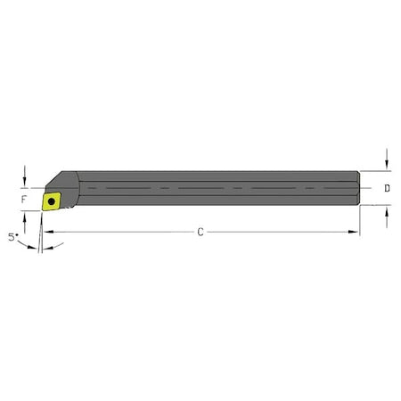Indexable Boring Bar, A08M SCLCL2, 6 in L, High Speed Steel, 80 Degrees  Diamond Insert Shape