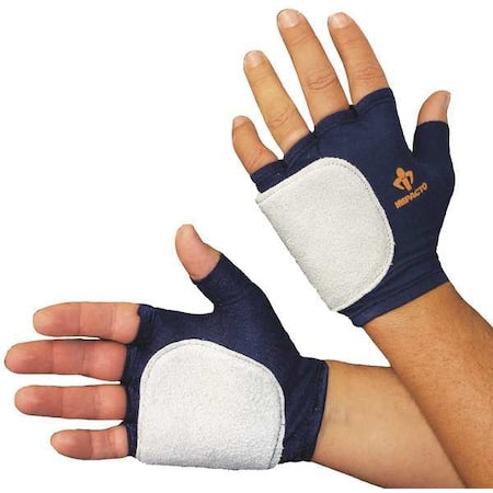 Impact Gloves,M,Bl/Gr,Nylon/Vep,Left