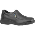 Women's Loafer Shoe, 5 1/2 Leather Upper, Steel Toe, 4 in H, Black, 4085