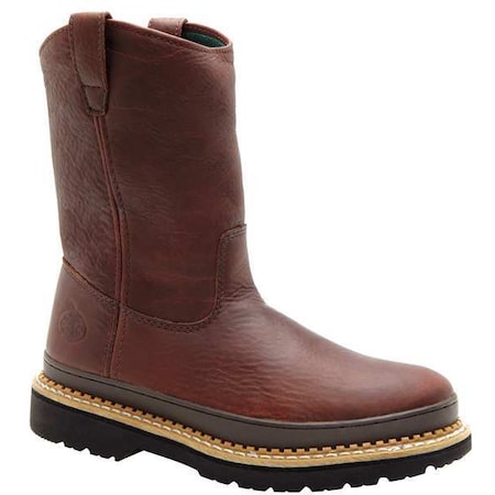 Men's Wellington Boot, 11 W, Steel Toe, 9 in H, Soggy Brown, G4374