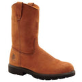 Men's Waterproof Wellington Boot, 7 1/2 M, Steel Toe, 11 in H, Brown, G4673