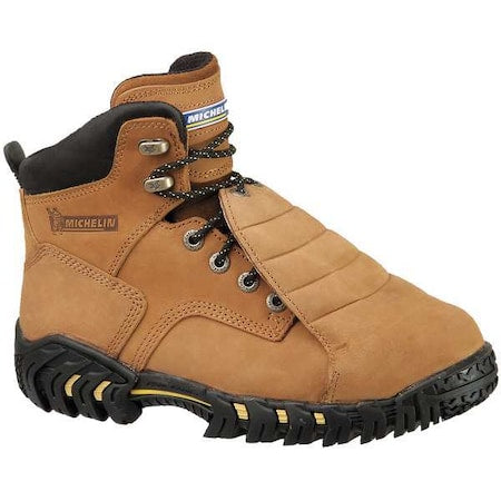 Men's Work Boot, 8 W, Steel Toe, 6 in H, Brown, XPX761