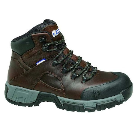Men's Waterproof Work Boot, 12 M, Steel Toe, 6 in H, Brown, XHY662