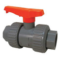 1/2" Socket x Thread PVC Ball Valve Inline True Union