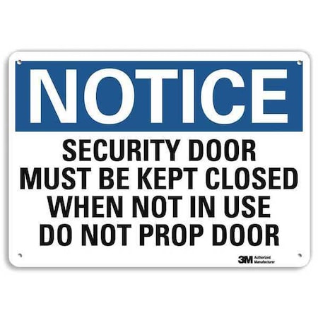 Notice Sign, 10 in H, 14 in W, Plastic, Horizontal Rectangle, English, U5-1513-NP_14X10