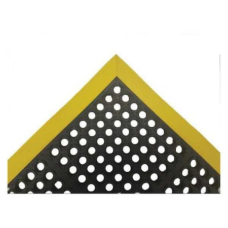 Antifatigue Mat, Rubber, Drainage Holes, 40 in W x 64 in L, Black