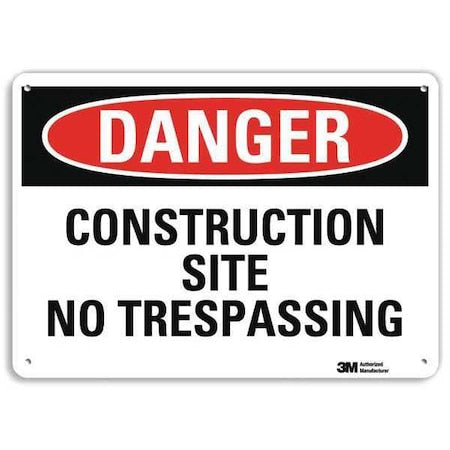 Danger Sign, 10 in H, 14 in W, Plastic, Horizontal Rectangle, English, U3-1250-NP_14X10