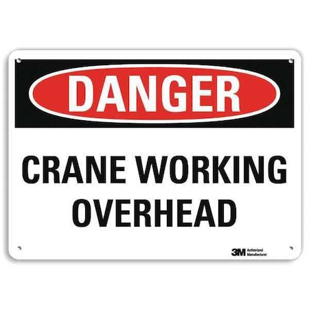 Danger Sign, 10 in Height, 14 in Width, Aluminum, Vertical Rectangle, English